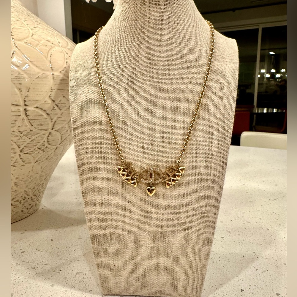 CHANEL Gold and Silver Heart Necklace - Picture 3 of 11